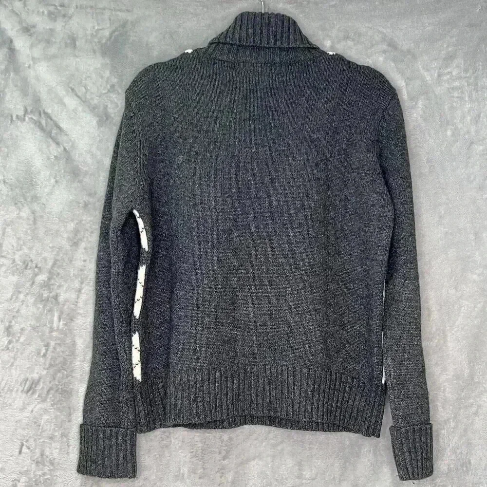 PURSUITS LTD‎ Womens Sz M Argyle Pattern Lambswool Turtle Neck Sweater Preppy